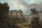 ₴ Картина пейзаж відомого художника від 218 грн.: Римське капричіо з прачками у статуї Марка Аврелія