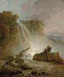 ₴ Картина пейзаж известного художника от 234 грн.: Водопад с рисующим художником