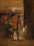 ₴ Картина побутового жанру відомого художника від 197 грн.: Інтер'єр таверни з чоловіками біля каміна