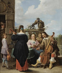 ₴ Картина бытового жанра известного художника от 229 грн.: Семейный концерт на террасе