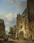₴ Картина городской пейзаж известного художника от 243 грн.: Уличная сцена с фигурами