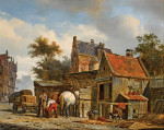 ₴ Картина міський пейзаж відомого художника від 254 грн.: Вулична сцена з ковалем за роботою