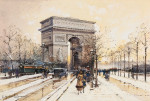 ₴ Картина городской пейзаж известного художника от 218 грн.: Триумфальная арка под снегом