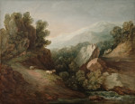 ₴ Картина пейзаж известного художника от 242 грн: Скалистый, лесистый пейзаж с запрудой