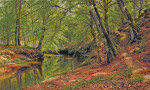 ₴ Репродукция пейзаж от 205 грн.: Река через лес