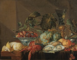 ₴ Картина натюрморт известного художника от 255 грн.: Натюрморт с лангустом, устрицами и фруктами
