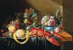 ₴ Картина натюрморт известного художника от 245 грн.: Натюрморт с фруктами и вареным лобстером