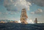 ₴ Картина батального жанра художника от 230 грн.: Битва в открытом море