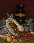 ₴ Картина натюрморт художника от 250 грн.: Натюрморт с клубникой и сиренью