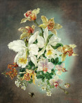₴ Картина натюрморт відомого художника від 250 грн.: Натюрморт з квітами і джміль