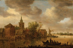 ₴ Картина пейзаж известного художника от 218 грн: Вид на реку с церковью и фермерским домом