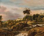 ₴ Картина пейзаж художника от 261 грн.: Горный пейзаж с водопадом