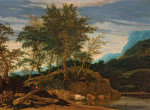 ₴ Картина пейзаж известного художника от 242 грн.: Краєвид з коровами біля озера