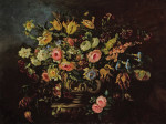 ₴ Репродукция натюрморт от 241 грн.: Цветы в вазе на постаменте