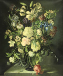 ₴ Картина натюрморт художника от 240 грн.: Летние цветы в стеклянной вазе