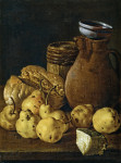 Купить натюрморт известного художника от 202 грн.: Хлеб, груши, сыр и посуда