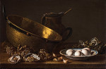 ₴ Картина натюрморт известного художника от 218 грн.: Устрицы, чеснок, яйцо, горшок и сито