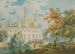 ₴ Картина пейзаж відомого художника від 236 грн.: Клэр-холл і часовня Королевского коледжа, Кембридж, на берегі реки Кам
