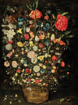 ₴ Картина натюрморт відомого художника від 202 грн.: Великий букет квітів у дерев'яному відрі