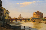 ₴ Картина городской пейзаж художника от 210 грн.: Вид замка Святого Ангела, Рим