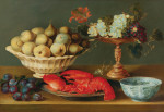 ₴ Репродукция натюрморт от 223 грн.: Омар, фрукты и позолоченная тазза