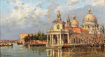 ₴ Картина городской пейзаж художницы от 193 грн.: Набережная делла Догана и Санта-Мария-делла-Салюте