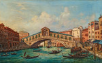 ₴ Картина городской пейзаж художника от 205 грн.: Венеция, мост Риальто в Венеции