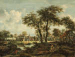 ₴ Картина пейзаж известного художника от 241 грн.: Деревня около пруда