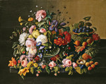 ₴ Репродукція натюрморт від 253 грн.: Натюрморт з квітами та фруктами