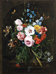 ₴ Купить натюрморт художника от 196 грн.: Натюрморт с цветами в хрустальной вазе