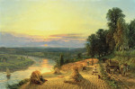 ₴ Репродукция пейзаж от 217 грн.: На Риббле, недалеко от Престона, время сбора урожая