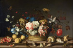 ₴ Репродукція картини натюрморт від 217 грн.: Натюрморт із кошиком квітів