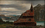 ₴ Репродукция пейзаж от 211 грн.: Деревянная церковь Урнес в Согне