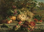 ₴ Репродукция натюрморт от 235 грн.: Натюрморт с цветами и фруктами