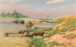 ₴ Репродукция пейзаж от 205 грн.: Открытый речной пейзаж