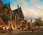 ₴ Репродукция городской пейзаж от 253 грн.: Вид на голландский рынок