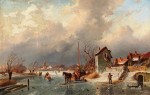 ₴ Репродукция пейзаж от 302 грн.: Пейзаж канала зимой