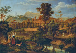 ₴ Репродукция пейзаж от 229 грн.: Итальянский пейзаж с крестьянской пахотой