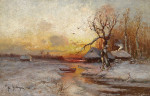₴ Репродукция пейзаж от 211 грн.: Зимний закат