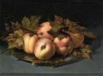 ₴ Репродукция натюрморт от 235 грн.: Натюрморт с персиками на оловянной тарелке