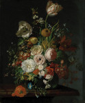 ₴ Репродукция натюрморт от 237 грн.: Натюрморт с цветами в стеклянной вазе