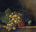 ₴ Репродукція натюрморт від 271 грн.: Натюрморт з виноградом, кісточковими фруктами та мухою