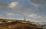 ₴ Репродукция пейзаж от 211 грн.: Панорамный вид на Ренен с берегов Рейна к западу от города