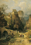 ₴ Репродукция пейзаж от 213 грн.: Ущелье и скит Сан-Ромедио близ Валь-ди-Нон