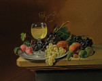 ₴ Репродукция натюрморт от 247 грн.: Натюрморт с фруктами и бокалом вина