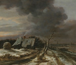 ₴ Репродукція краєвид від 265 грн.: Зимовий пейзаж з видом на річку Амстел і Амстердам на відстані