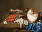 ₴ Репродукция натюрморт от 235 грн.: Натюрморт із рибою на столі