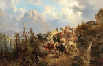 ₴ Репродукция пейзаж от 211 грн.: Проводка скота из Альп