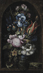 ₴ Репродукция натюрморт от 176 грн.: Букет цветов в каменной нише