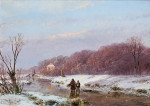 ₴ Репродукция пейзаж от 229 грн.: Зимний пейзаж с собирателями хвороста